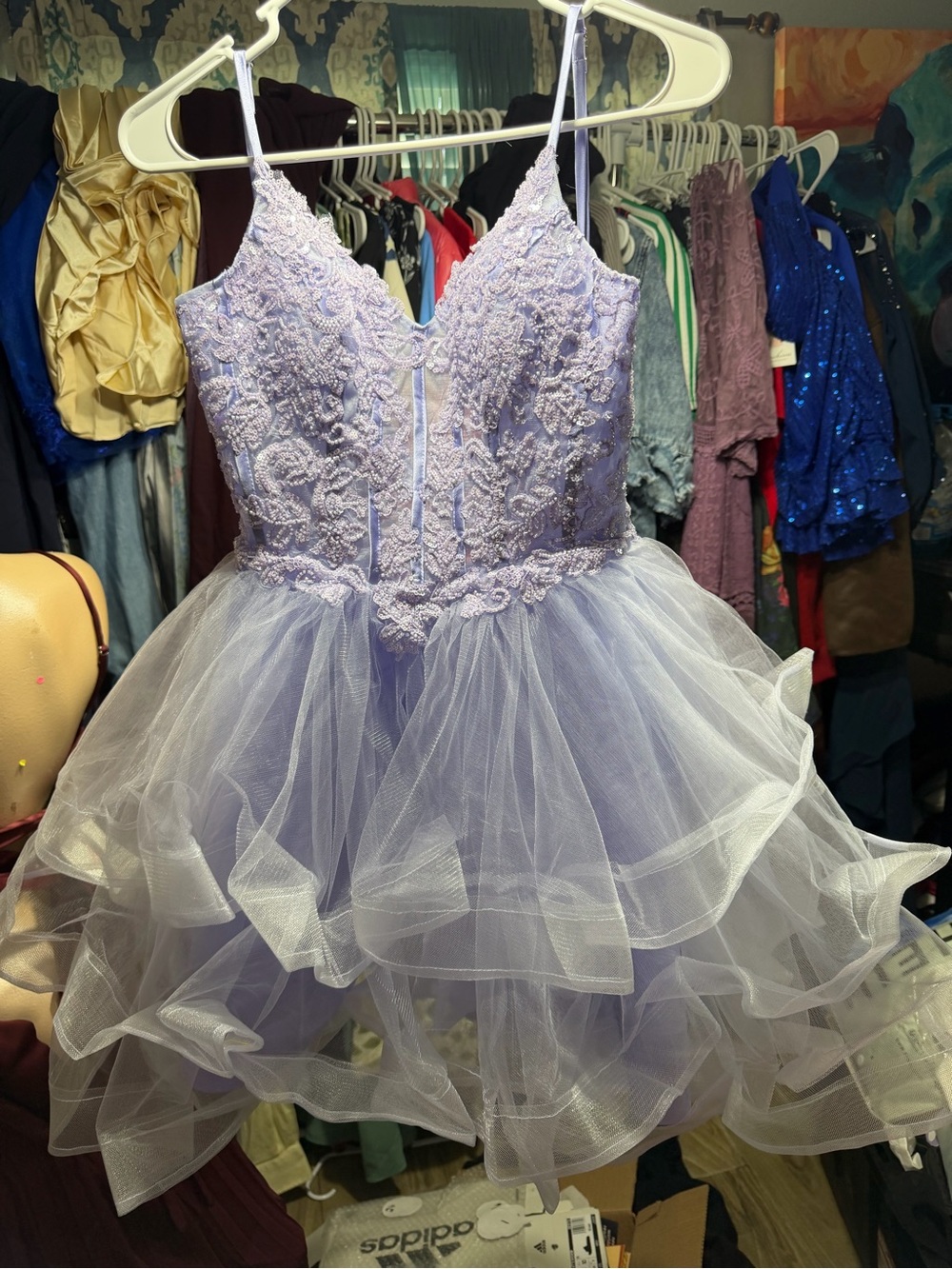 Lavender Lace & Tulle Party Dress - Women